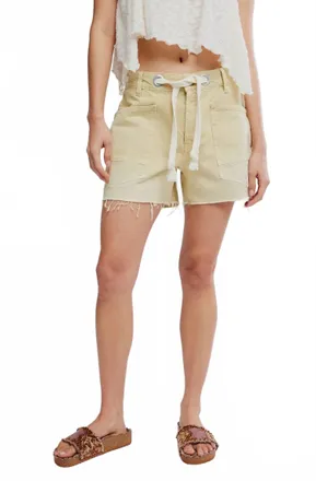 Free People Moxie Barrel Shorts In Whipped Butter