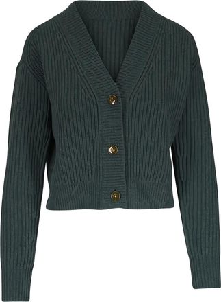 TWP Cardigan a coste con bottoni - Verde