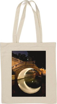 Generic Bridge as an eye crescent moon photo art Natural Cotton Tote Bag White