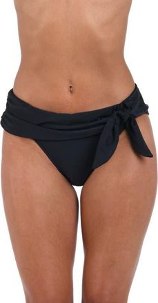 Sunshine 79 Solid Sash Hipster Bikini Bottoms in Black at Nordstrom, Size 12