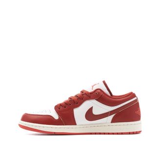 Nike Jordan Mens 1 Low White/Dune Red-Lobster-Sail (FJ3459 160), White/Dune Red-lobster-sail, 12 UK