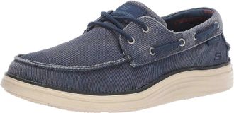 Skechers Mens Status 2.0- Lorano Boat Shoes, Navy Canvas, 10.5 UK