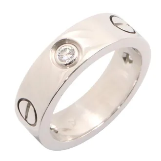 Cartier Silver Clear White Gold (18K) Band Ring (Pre-Owned)