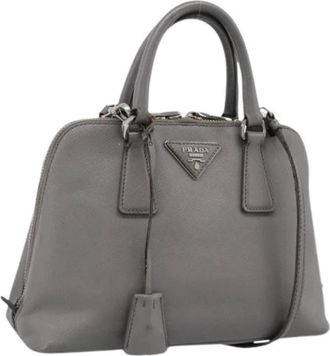 Prada Pre-owned Vintage Saffiano Hand Bag - Dames - Vintage Handtas - Grijs - ONE Size - Leer - Vintage