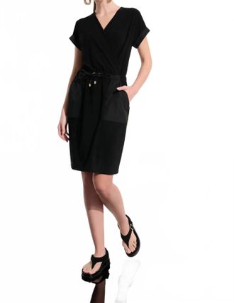 Joseph Ribkoff Silky Knit And Memory Straight Wrap Dress In Black