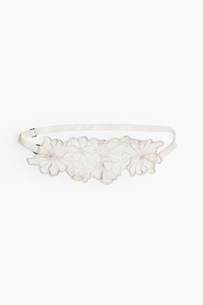 H&M Besticktes Strumpfband - Blassbeige