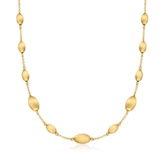 Ross-Simons Italian 18kt Gold Over Sterling Oval Bead Station Necklace