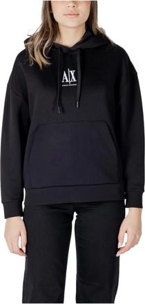 A|X Armani Exchange Hooded Plain Slip-On Sweatshirt - Dames - Hoodies - Zwart - L - Katoen - Hoodies & sweatvesten