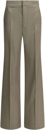 SA SU PHI Wide-Leg Tailored Broeken - Dames - Wijde Broeken - Bruin - S - Wol - Broeken