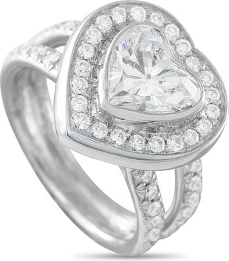 Luxury Bazaar 18K White Gold 2.22 ct Diamond Heart Ring MF23-011626