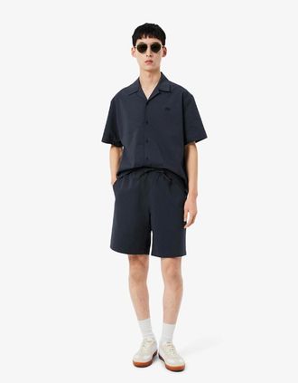Lacoste Mens Lacoste Cotton Seersucker Shorts - Black/Multi - Size: 3 28-30 waist