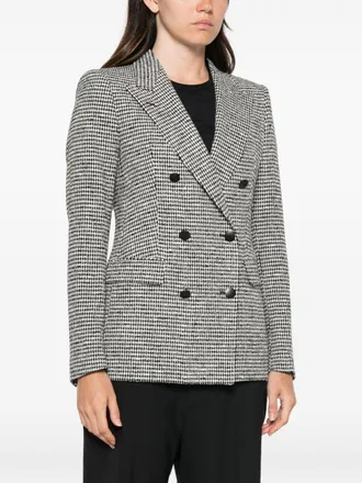 Tagliatore Houndstooth Wool Blend Blazer - grey