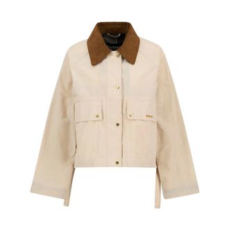 Barbour Light Jackets, female, Beige, Size: M Medland Showerproof Jacket