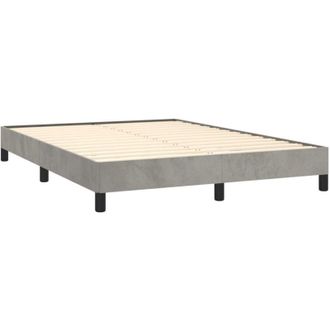 vidaXL Giroletto senza Materasso Grigio Chiaro 140x190 cm Velluto - Vidaxl