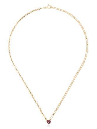 Yvonne Léon 18kt yellow gold tourmaline-heart necklace
