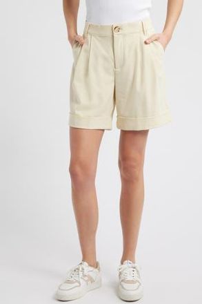 Wit & Wisdom Skyrise High Waist Pleated Shorts in Frosty Lemon at Nordstrom Rack, Size 18 (Similar To 14W)