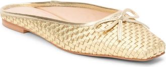 Matisse Footwear Womens Remy Slip On Ballet Flats In Gold Weave