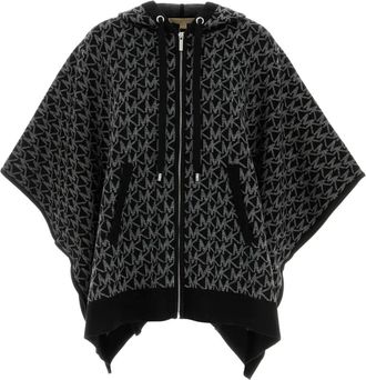 Michael Michael Kors Poncho con cappuccio - Nero