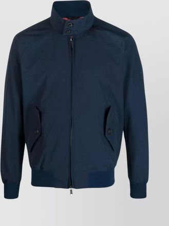 Baracuta high collar jacket with ribbed cuffs and hem