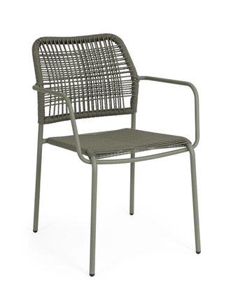 BIZZOTTO Silla con brazos en acero y fibra sint&eacute;tica verde