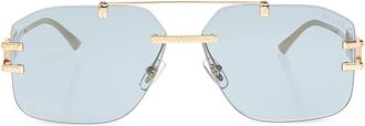 Versace Rimless Zonnebrillen - Heren - Zonnebrillen - Geel - 60 CM - Accessoires
