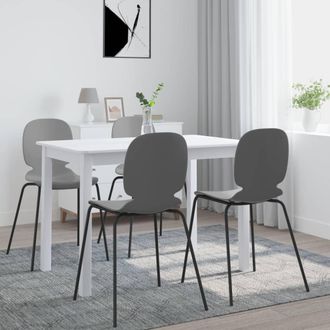 vidaXL Mesa De Comedor De Madera Maciza De Caucho Blanca 114x71x75 Cm Vidaxl