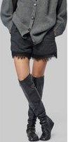 Ganni Pinstripe Flannel Lace Shorts