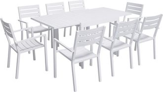 Happy Garden Mesa de jard&iacute;n 90/180cm en aluminio blanco