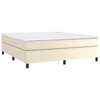 vidaXL Estructura De Cama Sin Colch&oacute;n Cuero Sint&eacute;tico Crema 180x200 Cm Vidaxl