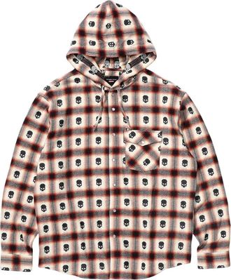 SUPREME FW25 x Number (N)ine Hooded Flannel Shirt White FW25S22-WHITE