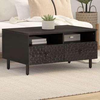 vidaXL Mesa De Centro Madera Maciza De Mango Negra 80x54x40 Cm Vidaxl