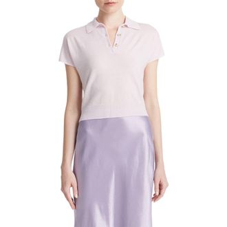 Vince Wool Blend Polo Sweater in Peony at Nordstrom Rack, Size X-Large