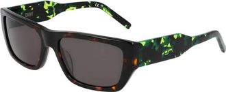 DKNY Dkny, Accessoires, Dames, Bruin, ONE Size, Bruine Acetaat Zonnebril met Grijze Lenzen