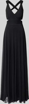 Troyden Collection Abendkleid mit V-Ausschnitt in Black, Größe 32