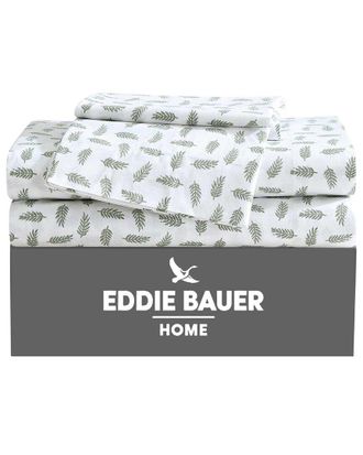 Eddie Bauer 200 Thread Count Laurel Leaves Cotton Percale Sheet Set
