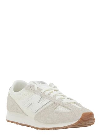 New Balance Unisex White Low Top Sneakers With Logo Patch Suede Trainers