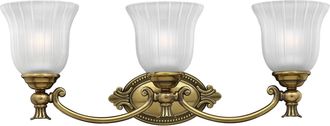 Netlighting Francoise 3 Light Bathroom Over Mirror Wall Light Burnished Brass IP44 G9