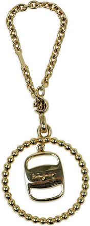 Ferragamo Ronde sleutelhanger met kralen - Goud