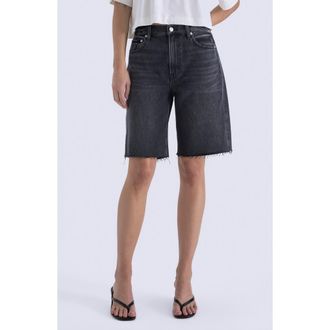 Pistola Denim Nolan Denim Raw Hem Bermuda Shorts in Night Club at Nordstrom, Size 24