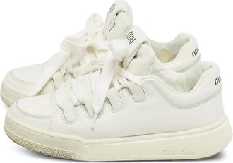 Miu Miu Sneakers in pelle con lacci - Bianco