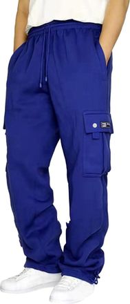 Generic Cargo Sweatpants for Men with Pockets Baggy Joggers Plus Size Drawstring Waist Open Leg Big and Tall Workout Pants Athletic Sweat Pants(17 Joggers,4X-