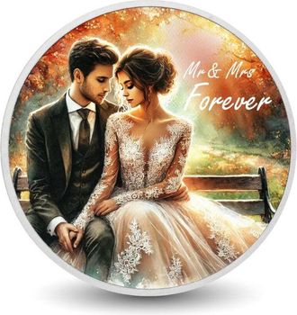 OEM Elegante Pareja De Novios - Moneda De Plata De 1 Oz sr. Y Sra. Forever