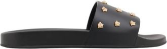 Versace Medusa Stud Leather Slide, Brand Size 40 ( US Size 7 )