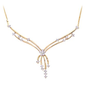 Diamant L'éternel 9ct geelgouden dames diamanten halsketting