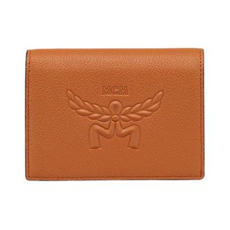 MCM Wallets & Cardholders, female, Brown, ONE SIZE, Embossed Leather Laurel Wreath Wallet
