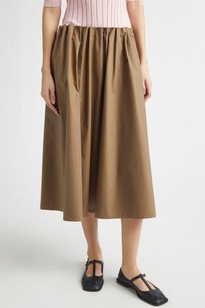 Nackiy&eacute; Summer Wine Cotton Twill Skirt in Tobacco at Nordstrom, Size 10 Us