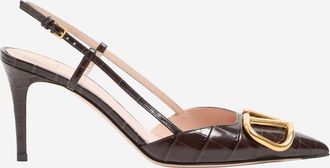 Valentino Garavani Dark Brown Leather Heels