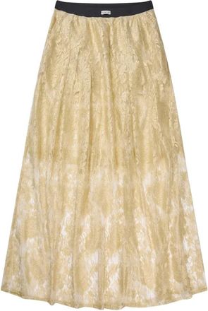 Munthe Latosha Rok - Dames - Maxi Rokken - Geel - XS - Polyester - Rokken