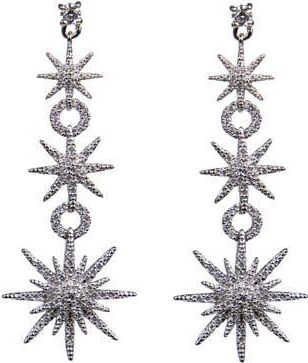 Kenneth Jay Lane Pave CZ Celestial Star Drop Earrings in Clear/silver at Nordstrom Rack