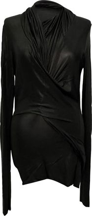 Rick Owens Magnetic Long Sleeve Top in Black Viscose